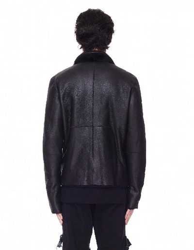 Shop Yohji Yamamoto Black Reversible Backlash Shearling Jacket