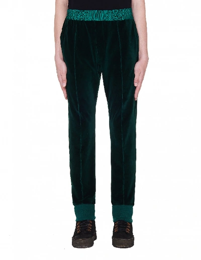 Shop Haider Ackermann Green Vetvet Trousers