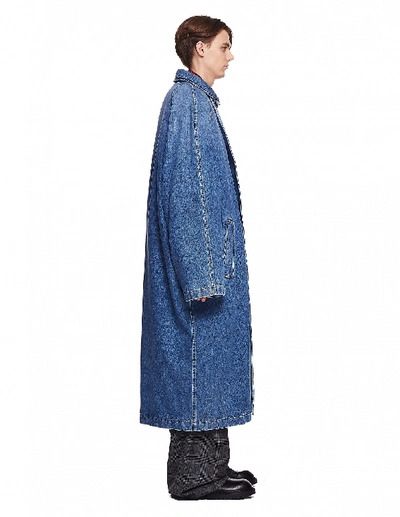 Shop Balenciaga Blue Denim Coat