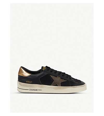 Shop Golden Goose Stardan Leather Trainers In Blk/other