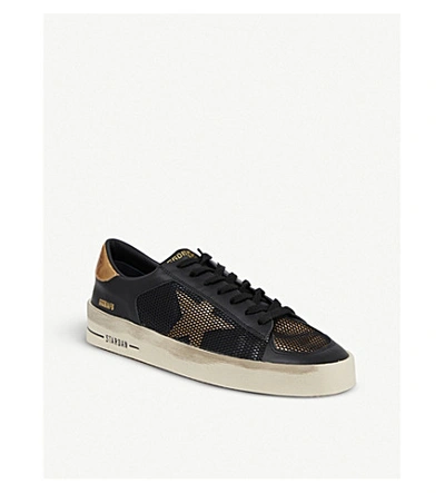 Shop Golden Goose Stardan Leather Trainers In Blk/other