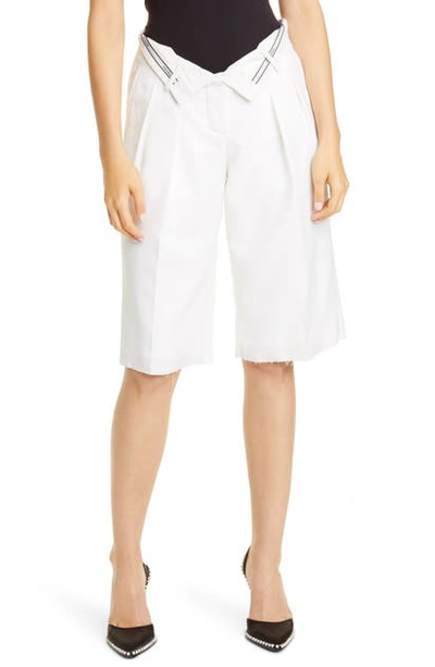 Shop Alexander Wang Flipped Waist Shorts In White