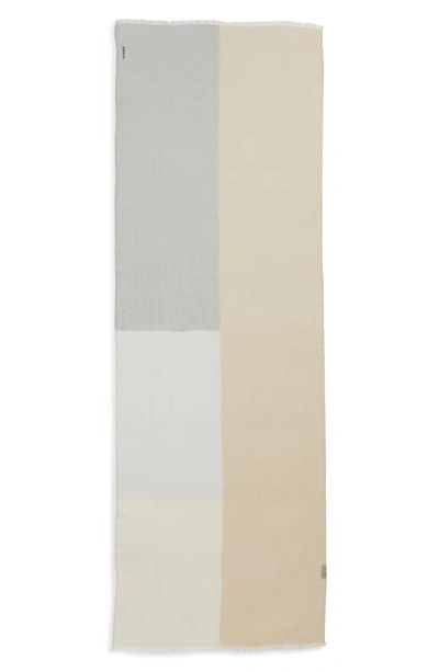 Shop Akris Mezzo Colorblock Cashmere & Silk Scarf In Sand-silver