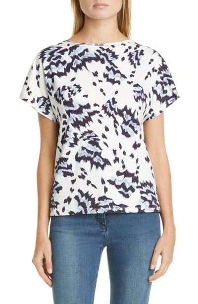 Shop St John Painted Butterfly Print Jersey Top In White Multi