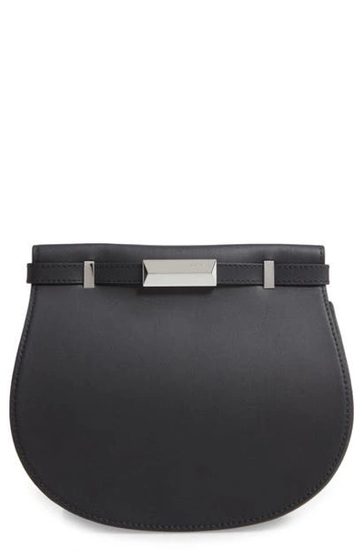 Shop Hugo Boss Nathalie Leather Shoulder Bag In Black