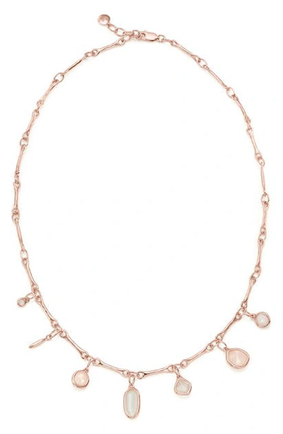 Shop Monica Vinader Siren Tonal Charm Shaker Necklace In Rose Gold