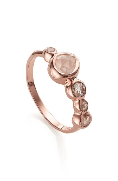 Shop Monica Vinader Siren Tonal Half Eternity Ring In Rose Gold
