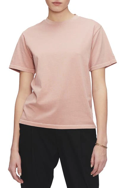 Shop Anine Bing Hudson Cotton T-shirt In Washed Pink