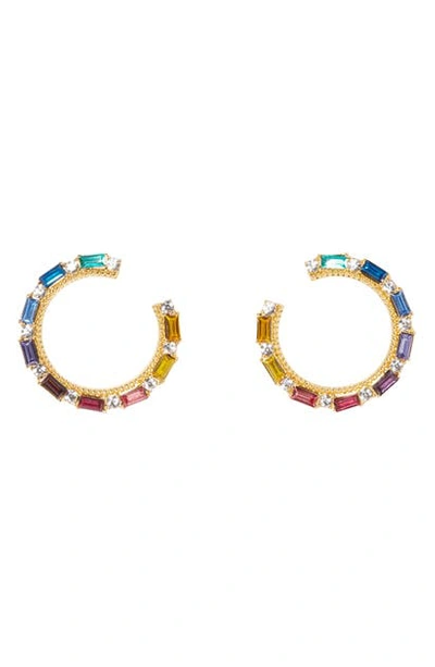 Shop Vince Camuto Crystal Wraparound Earrings In Gold/multicolor