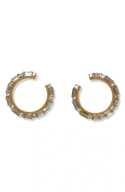 Shop Vince Camuto Crystal Wraparound Earrings In Gold/crystal