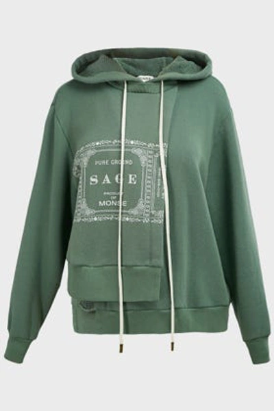 Shop Monse Sage Double-layer Hooded Jumper In Green