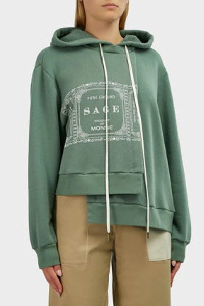 Shop Monse Sage Double-layer Hooded Jumper In Green