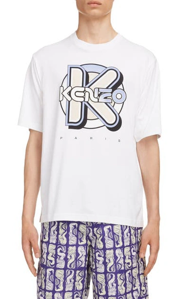 Shop Kenzo Wetsuit Oversize Graphic Tee In White