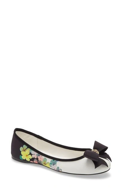 Shop Ted Baker Sually Flat In Ivory Fabric