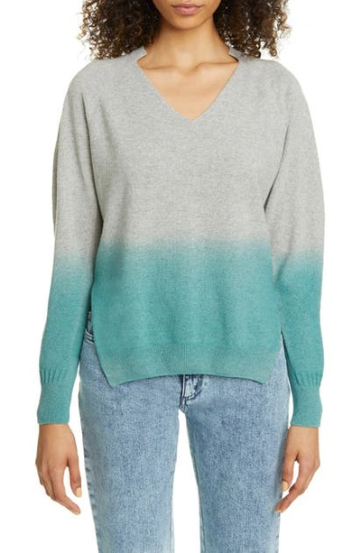 Shop Stella Mccartney Dip Dye Regenerated Cashmere & Wool Sweater In Greymint