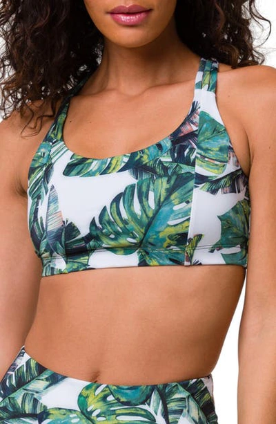 Shop Onzie Aerial Sports Bra In Tropics / Capetown