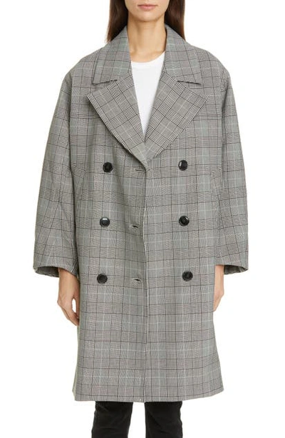Shop Ganni Oversize Double Breasted Coat In Phantom 252