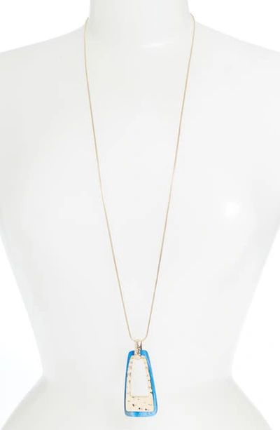 Shop Akola Long Pendant Necklace In Cobalt