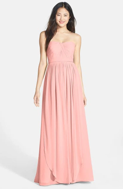 Shop Jenny Yoo Aidan Convertible Strapless Chiffon Gown In Rose Water