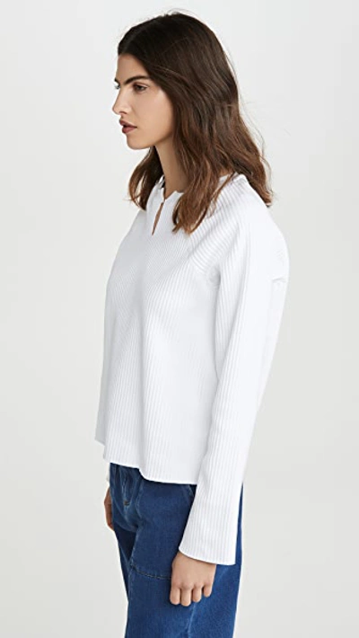 Shop The Range Vital Rib Slashed Long Sleeve Sweater In White