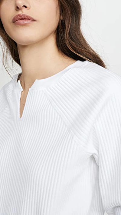 Shop The Range Vital Rib Slashed Long Sleeve Sweater In White