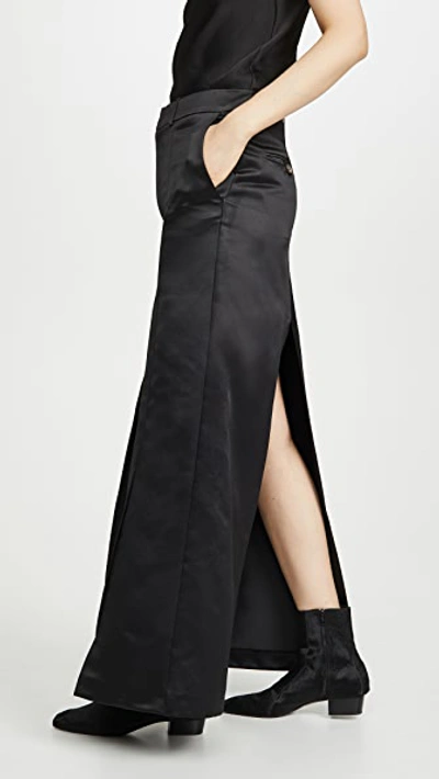Shop A.w.a.k.e. Pant Skirt With Side And Frontal Slits In Black