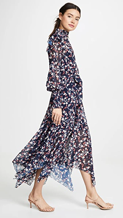 Shop Keepsake Charmed Long Sleeve Maxi Dress In Navy Versailles