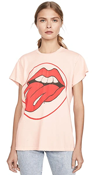 Shop Madeworn Rolling Stones Tee In Pale Pink