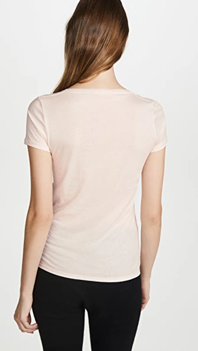 Shop Skin V Neck Tee In Pearl Pink