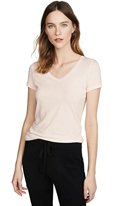 Shop Skin V Neck Tee In Pearl Pink