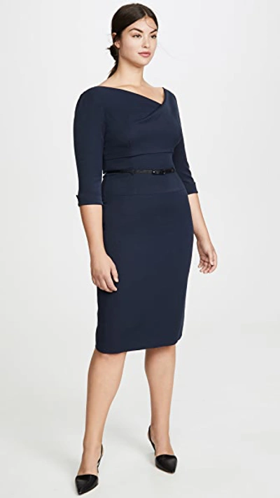 Black Halo Jackie O Three-quarter Sleeve Dress In Eclipse