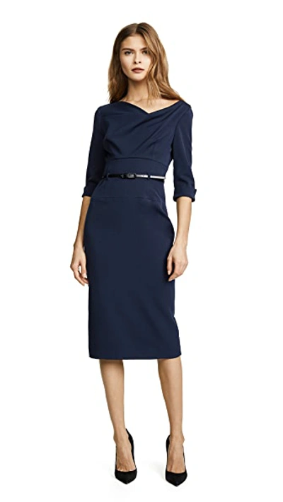 Black Halo Jackie O Three-quarter Sleeve Dress In Eclipse