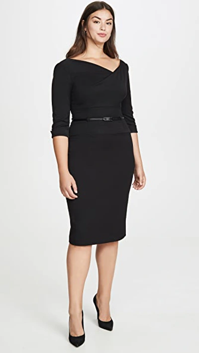 Black Halo Jackie O Three-quarter Sleeve Dress In Black