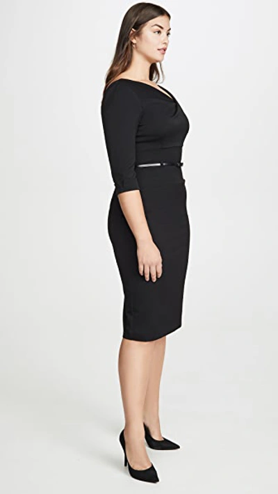 Black Halo Jackie O Three-quarter Sleeve Dress In Black