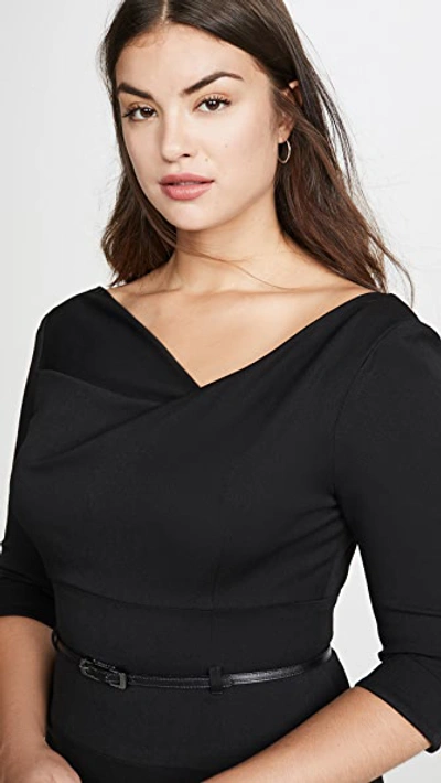 Black Halo Jackie O Three-quarter Sleeve Dress In Black