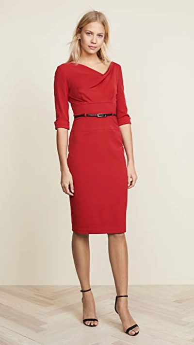 Shop Black Halo 3/4 Sleeve Jackie O Dress In Red