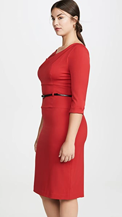 Shop Black Halo 3/4 Sleeve Jackie O Dress In Red