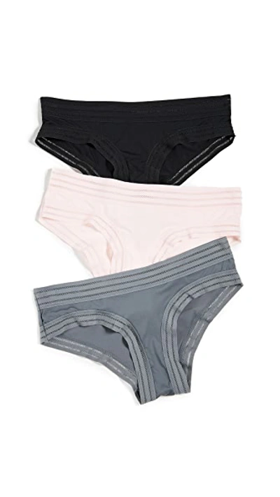 Shop Honeydew Intimates Micki 3 Pack Hipster Panties In Black/petal Pink/graphite