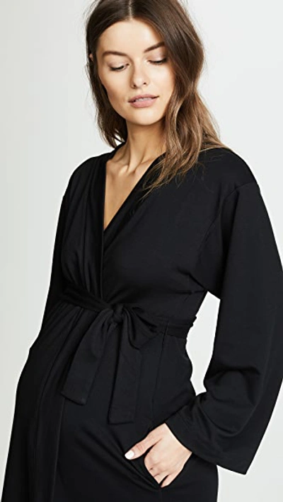 Shop Ingrid & Isabel Kimono Lounge Robe In Jet Black