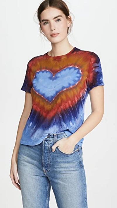 Shop Raquel Allegra Boy Tee In Heart Tie Dye