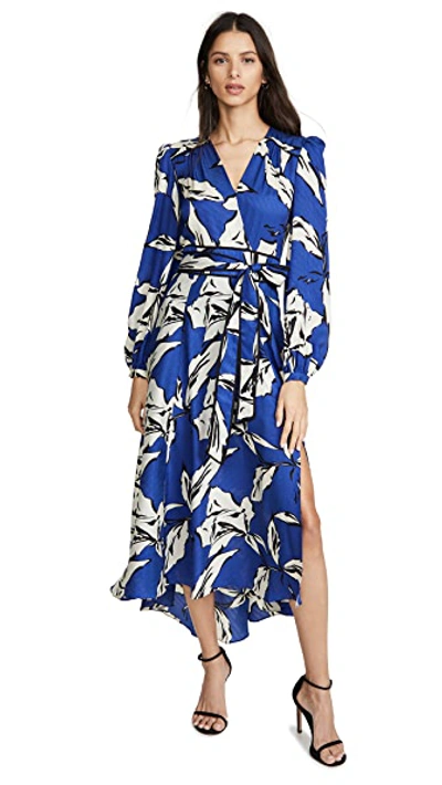 Shop Veronica Beard Mclean Dress In Ultramarine Multi
