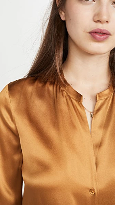 Shop L Agence Aoki 3/4 Sleeve Blouse In Saffron