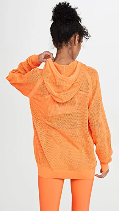 Shop Adam Selman Sport Knit Mesh Hoodie In Hazard