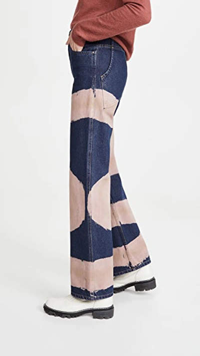 Shop Eckhaus Latta Wide Leg Jeans In Blue Chemtrail