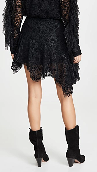 Shop Anais Jourden Black Velvet Lace Mini Skirt