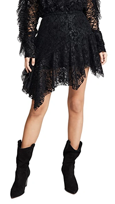 Black Velvet Lace Mini Skirt