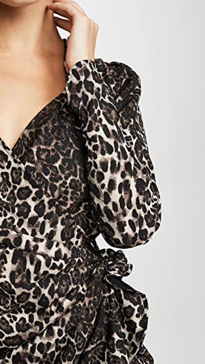 Shop Essentiel Antwerp Troubles Draped Minidress In Leopard