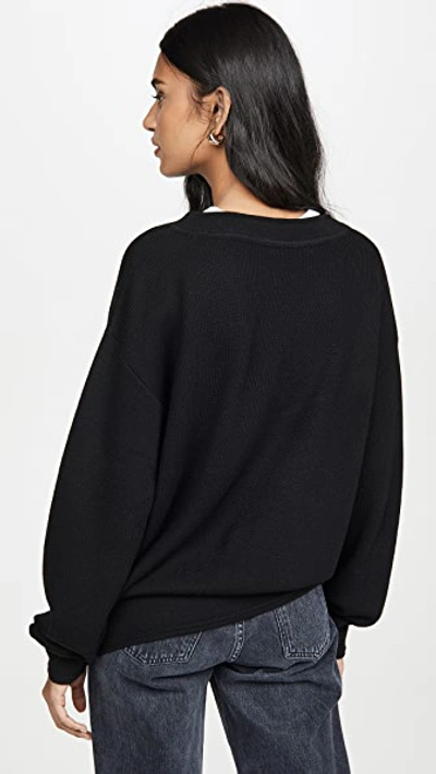 Shop Alexander Wang T Bi-layer V Neck Sweater In Black