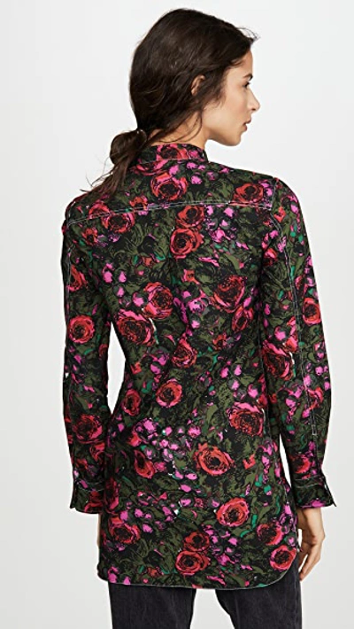 Shop Marni Floral Button Down Blouse In Starlight Pink