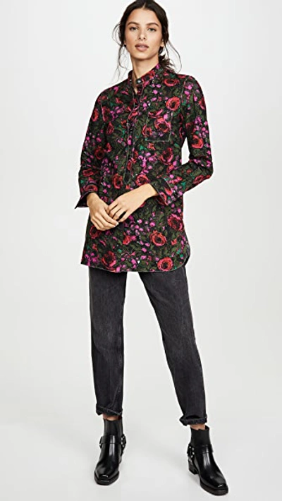 Shop Marni Floral Button Down Blouse In Starlight Pink